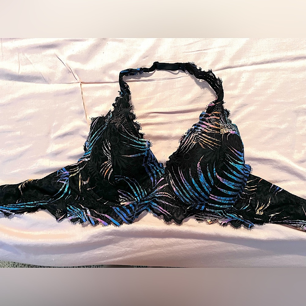 Victoria Secret PINK Black Lace Padded Bralette